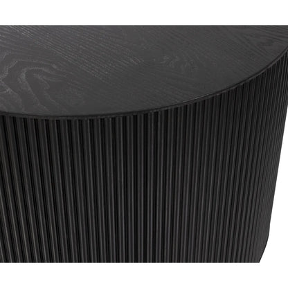 Woood Sanne Bijzettafel Mdf Rond Zwart - KwaliteitWonen.nl