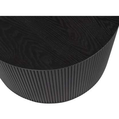 Woood Sanne Bijzettafel Mdf Rond Zwart - KwaliteitWonen.nl