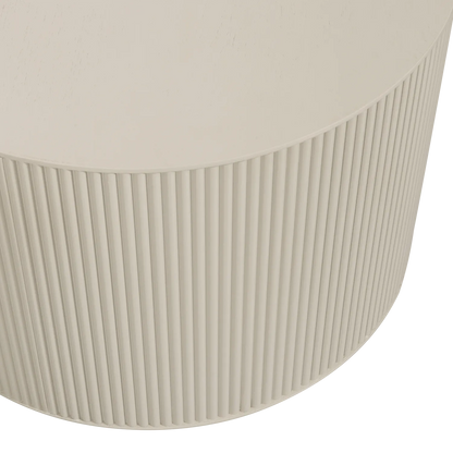 Woood Sanne Bijzettafel Rond Mdf Antiek Beige - KwaliteitWonen.nl