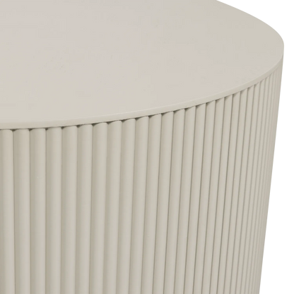 Woood Sanne Bijzettafel Rond Mdf Antiek Beige - KwaliteitWonen.nl