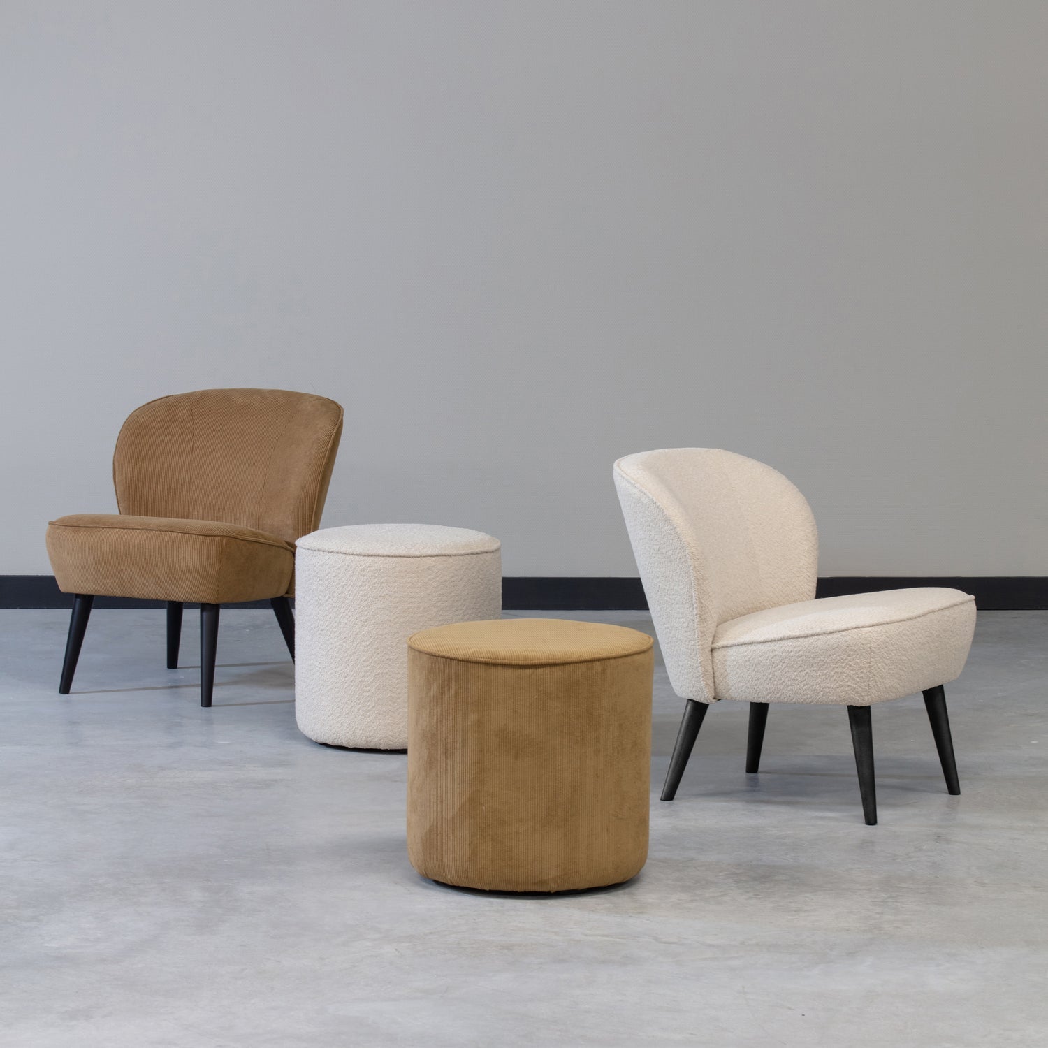 Woood Sara Fauteuil Boucle Creme - KwaliteitWonen.nl