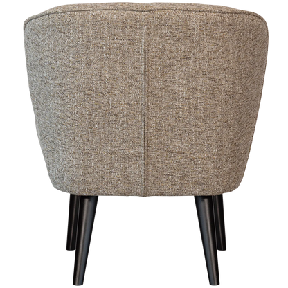 Woood Sara Fauteuil Geweven Stof Naturel Melange - KwaliteitWonen.nl