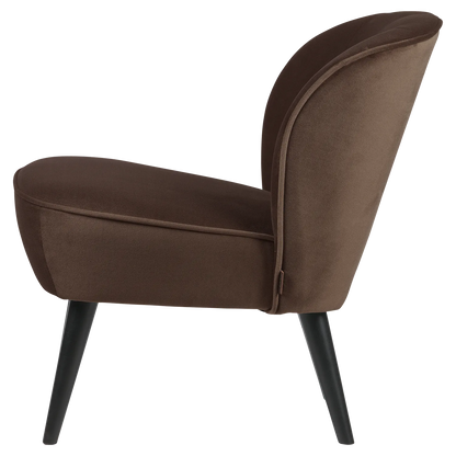 Woood Sara Fauteuil Velvet Donkerbruin [Fsc] - KwaliteitWonen.nl