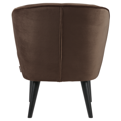 Woood Sara Fauteuil Velvet Donkerbruin [Fsc] - KwaliteitWonen.nl