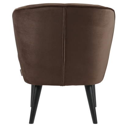 Woood Sara Fauteuil Velvet Donkerbruin [Fsc] - KwaliteitWonen.nl