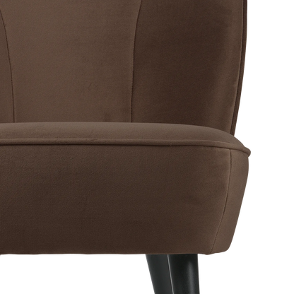 Woood Sara Fauteuil Velvet Donkerbruin [Fsc] - KwaliteitWonen.nl