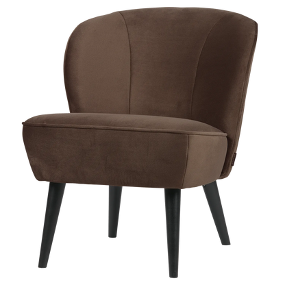 Woood Sara Fauteuil Velvet Donkerbruin [Fsc] - KwaliteitWonen.nl