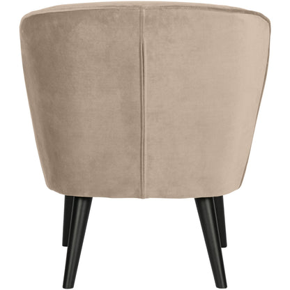 Woood Sara Fauteuil Velvet Khaki - KwaliteitWonen.nl