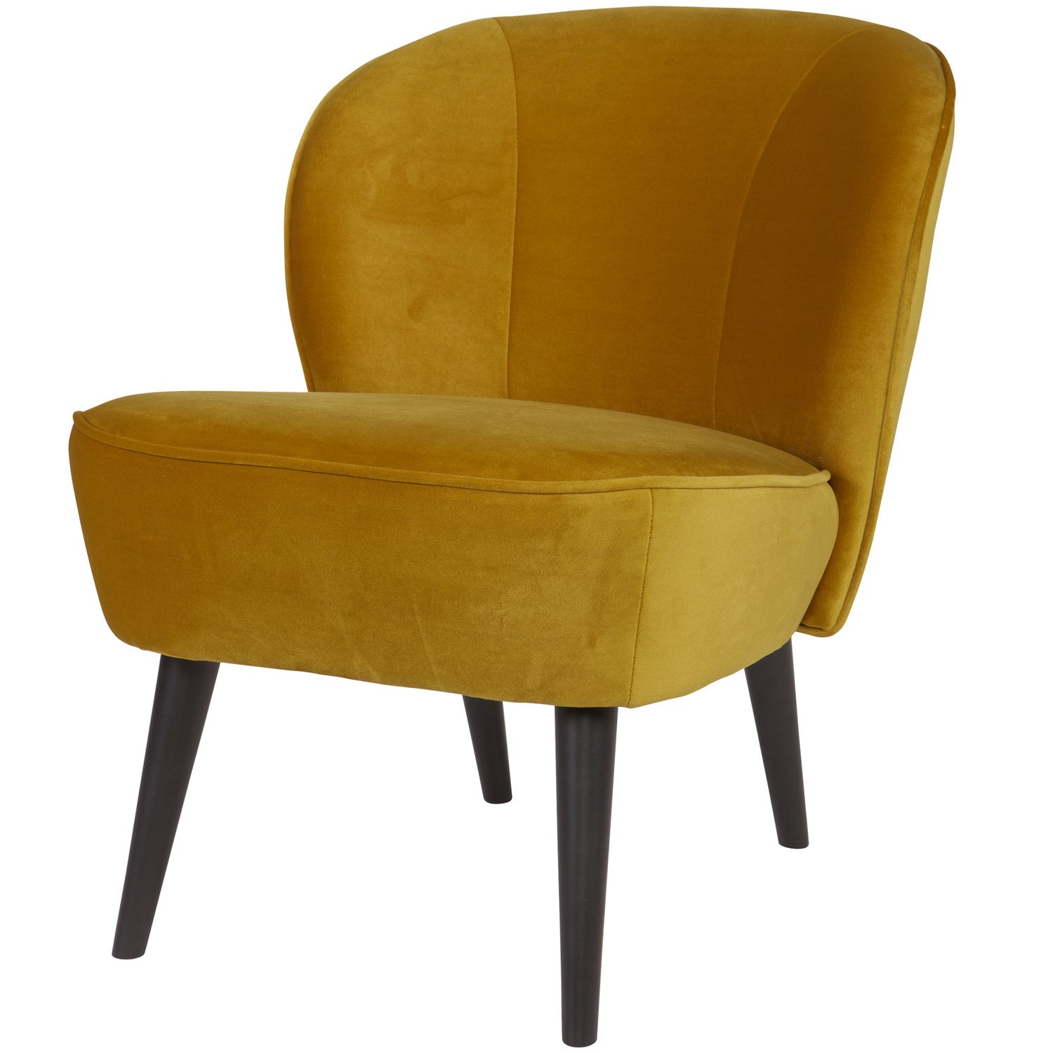 Woood Sara Fauteuil Velvet Oker-Kwaliteitwonen.nl