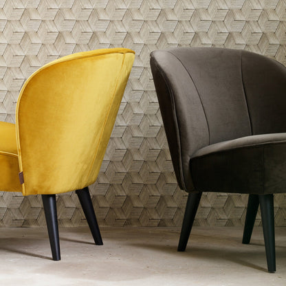 Woood Sara Fauteuil Velvet Warm Groen - KwaliteitWonen.nl