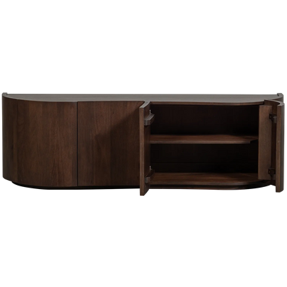 Woood Sense Dressoir 4 Deurs Mangohout Walnoot - KwaliteitWonen.nl