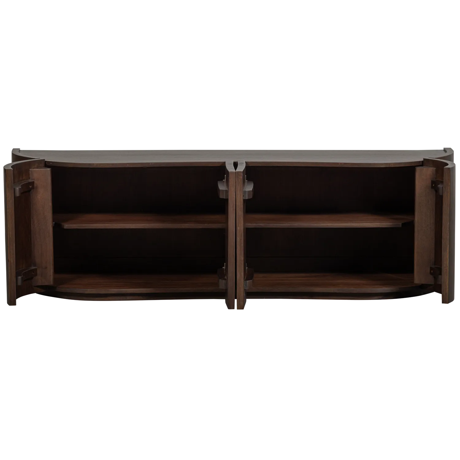 Woood Sense Dressoir 4 Deurs Mangohout Walnoot - KwaliteitWonen.nl
