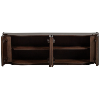 Woood Sense Dressoir 4 Deurs Mangohout Walnoot - KwaliteitWonen.nl