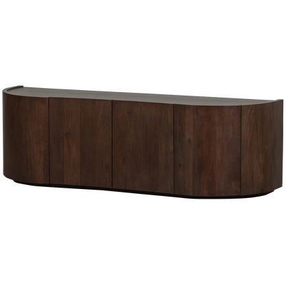 Woood Sense Dressoir 4 Deurs Mangohout Walnoot - KwaliteitWonen.nl
