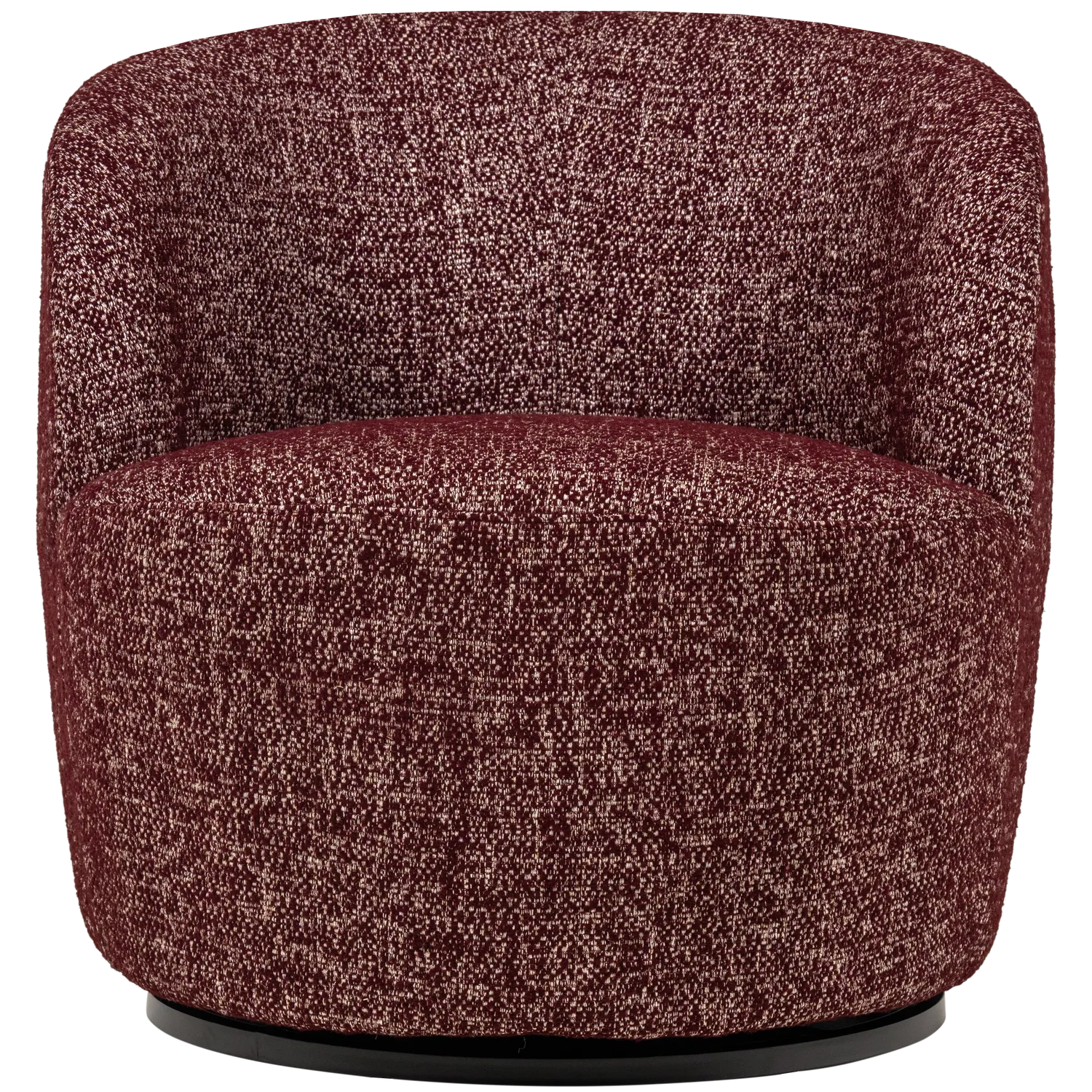 Woood Serra Draaifauteuil Bordeauxrood Melange - KwaliteitWonen.nl