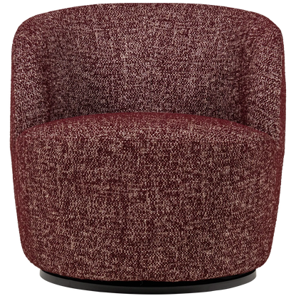 Woood Serra Draaifauteuil Bordeauxrood Melange - KwaliteitWonen.nl