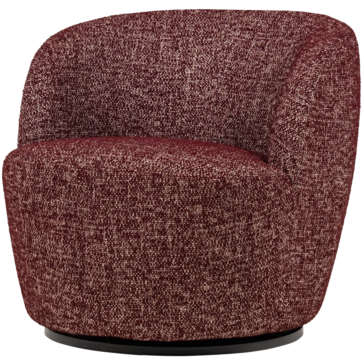 Woood Serra Draaifauteuil Bordeauxrood Melange - KwaliteitWonen.nl