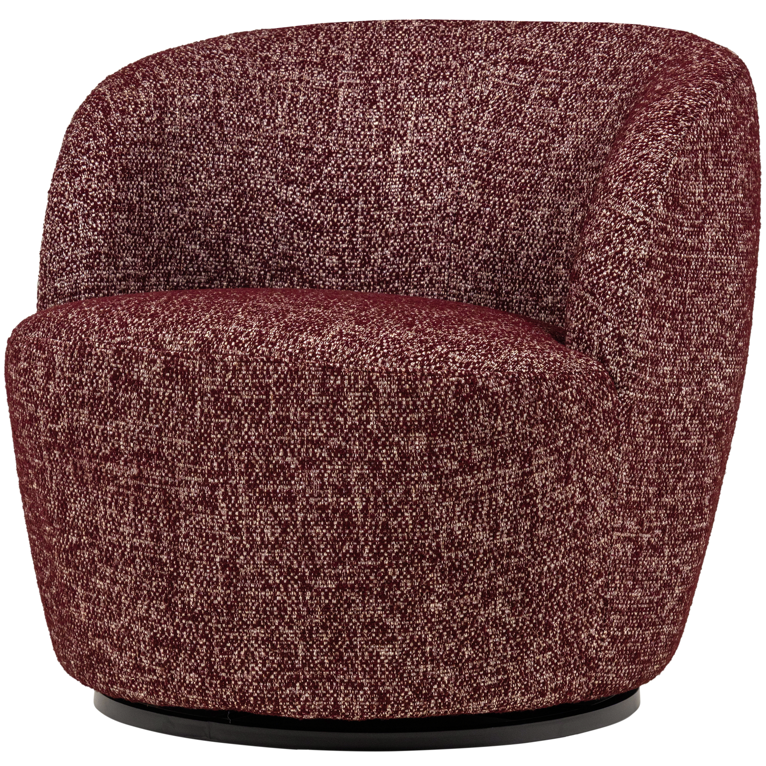 Woood Serra Draaifauteuil Bordeauxrood Melange-Kwaliteitwonen.nl