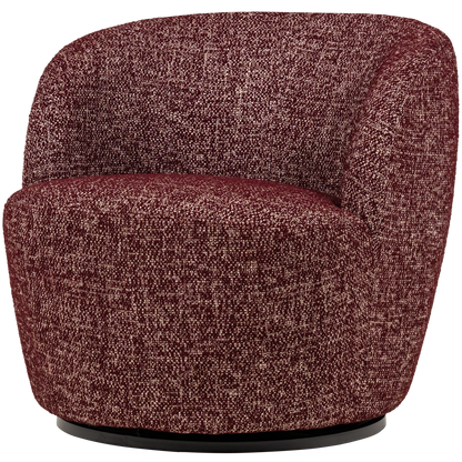 Woood Serra Draaifauteuil Bordeauxrood Melange-Kwaliteitwonen.nl