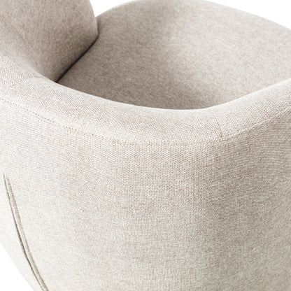 Woood Serra Draaifauteuil Geweven Stof Off White - KwaliteitWonen.nl