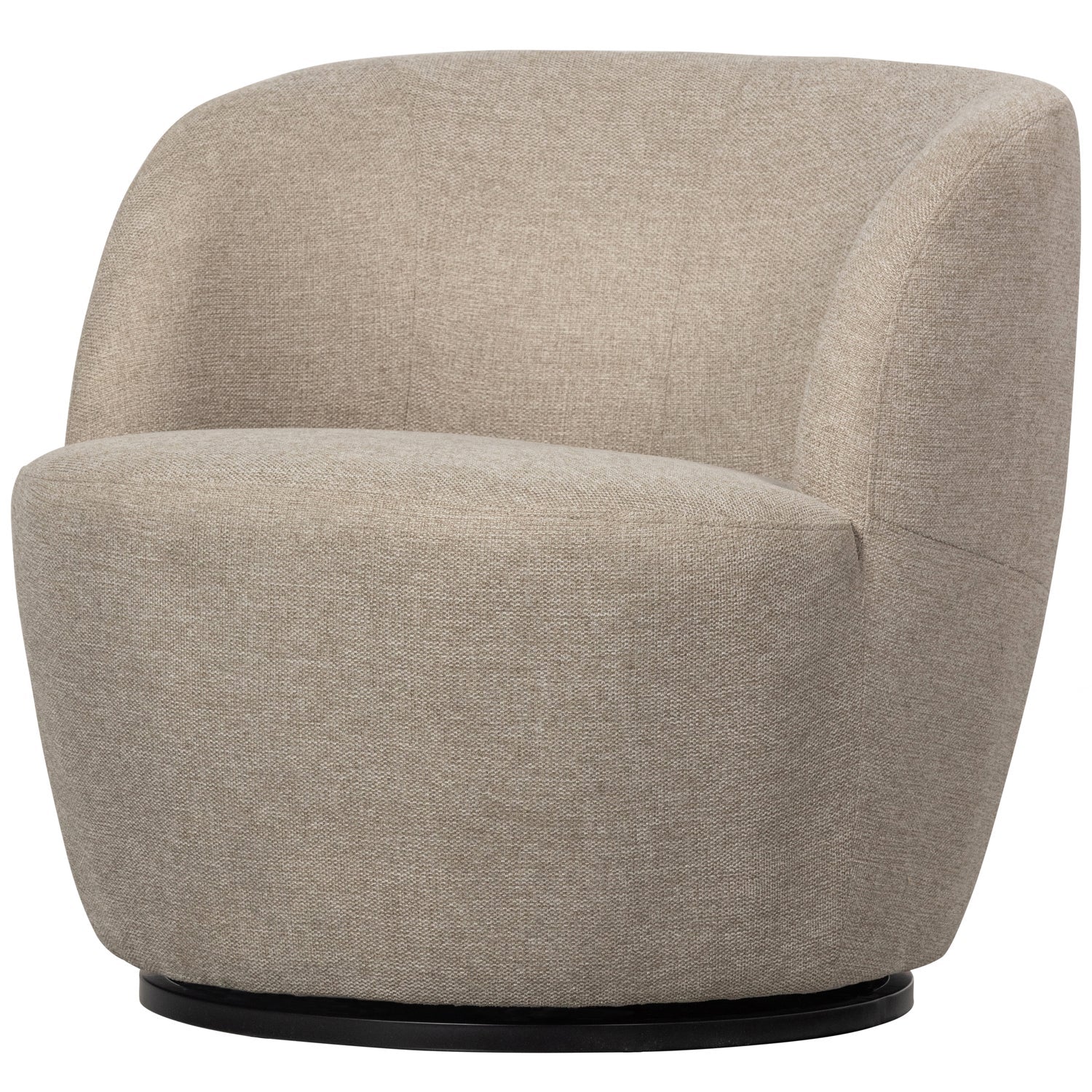 Woood Serra Draaifauteuil Geweven Stof Zand - KwaliteitWonen.nl