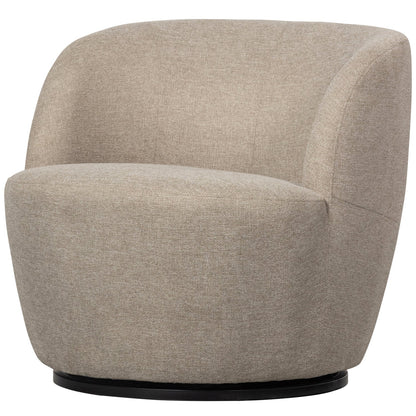Woood Serra Draaifauteuil Geweven Stof Zand - KwaliteitWonen.nl