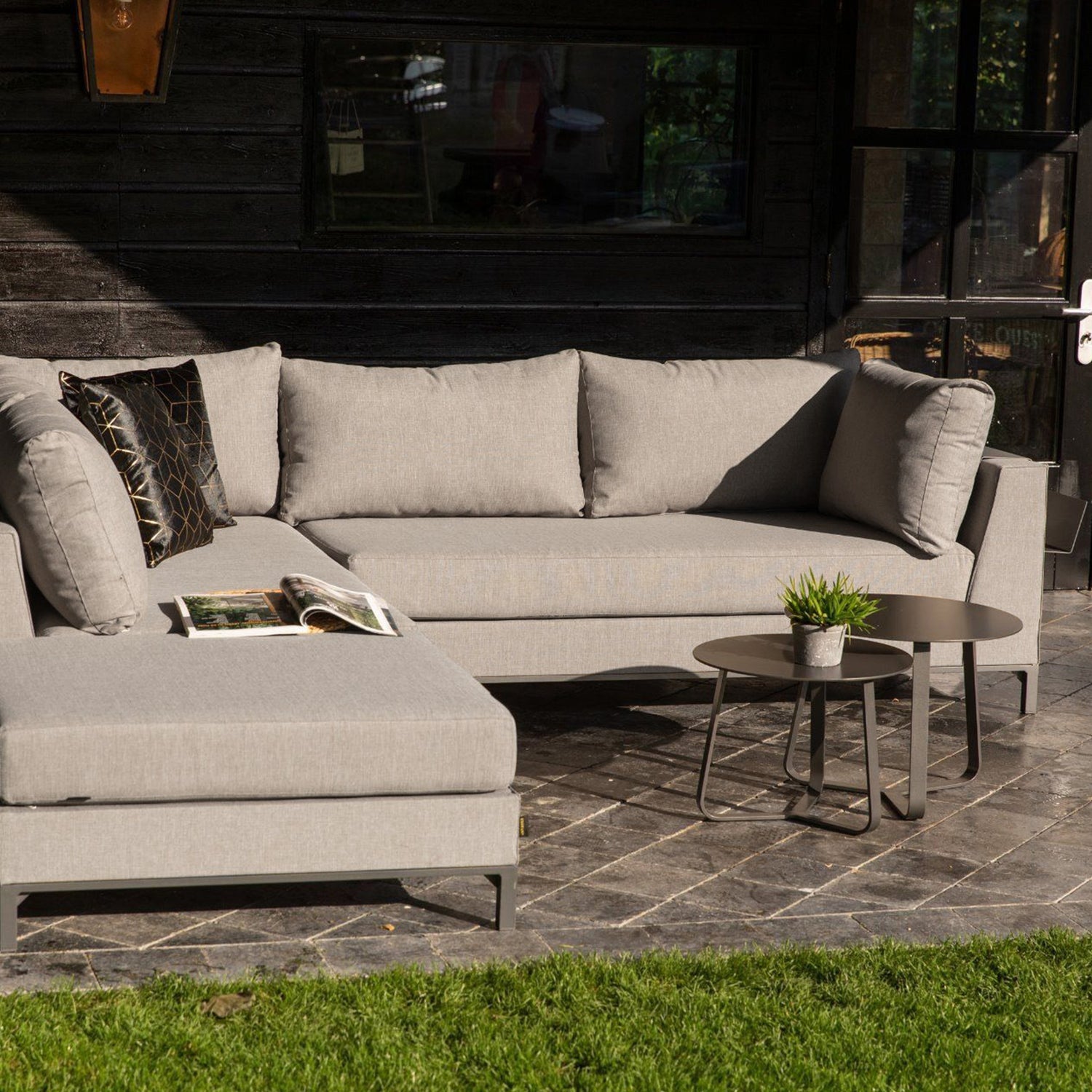 Woood Sicilie Tuin Loungeset Links Taupe - KwaliteitWonen.nl