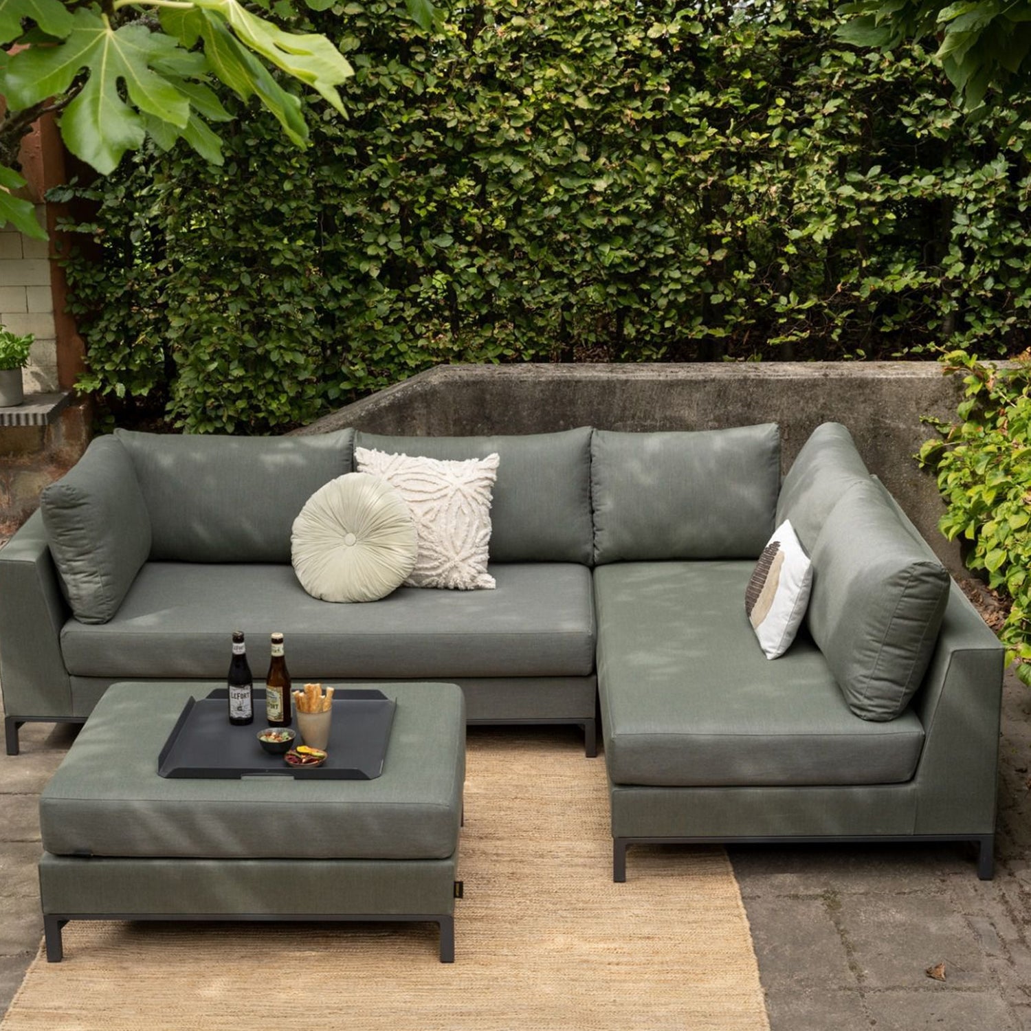 Woood Sicilie Tuin Loungeset Rechts Groen - KwaliteitWonen.nl
