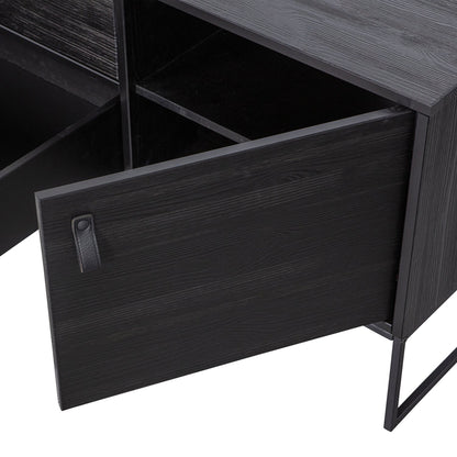 Woood Silas Dressoir TV Meubel 180cm Essen Blacknight [Fsc] - KwaliteitWonen.nl