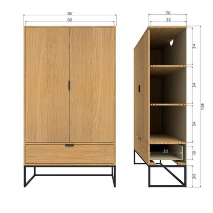 Woood Silas Wandkast 2 Deurs Eiken Decor [Fsc] - KwaliteitWonen.nl