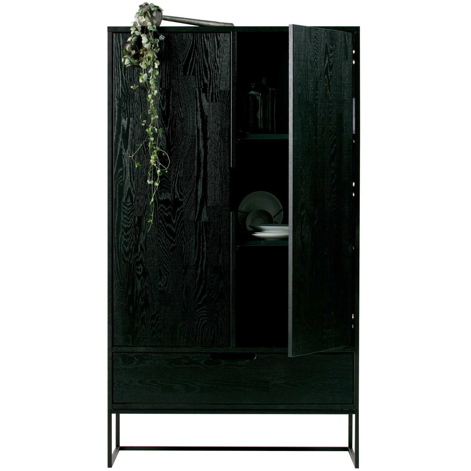 Woood Silas Wandkast 2 Deurs Essen Blacknight [Fsc] - KwaliteitWonen.nl