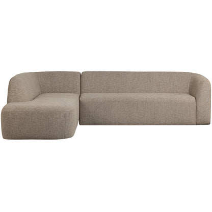 Woood Sloping Hoekbank 3-zits Bank + Chaise Longue Links Naturel Melange - KwaliteitWonen.nl