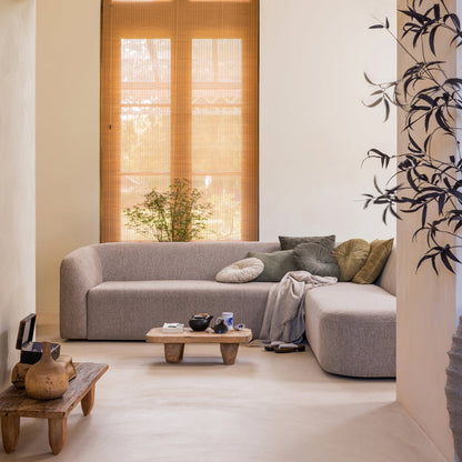 Woood Sloping Hoekbank 3-zits Bank + Chaise Longue Rechts Naturel Melange - KwaliteitWonen.nl