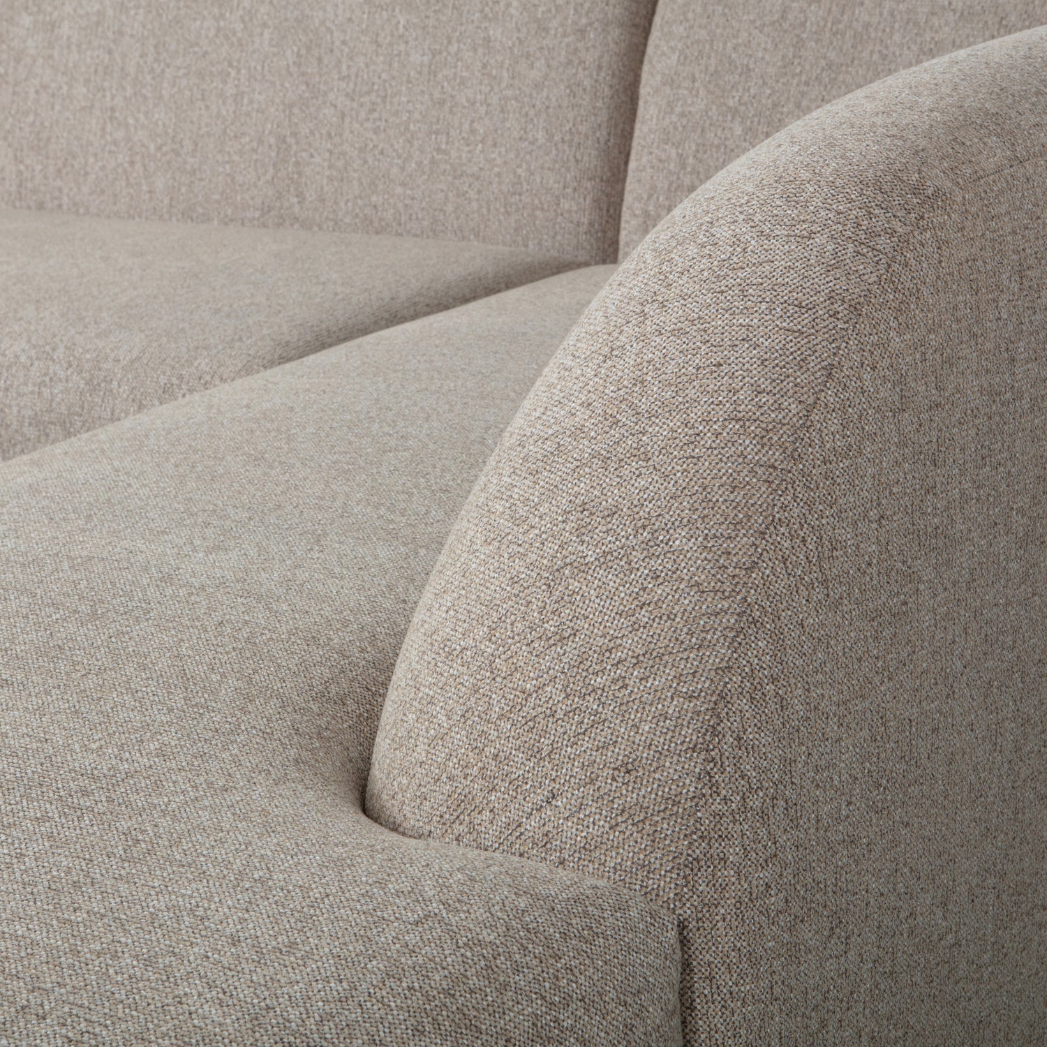 Woood Sloping Hoekbank 3-zits Bank + Chaise Longue Rechts Naturel Melange - KwaliteitWonen.nl
