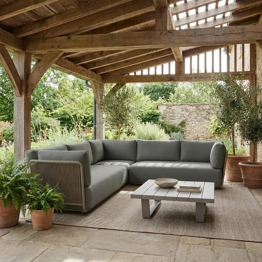 Woood Sora Tuin Loungeset Metaal/Touw Bruin - KwaliteitWonen.nl