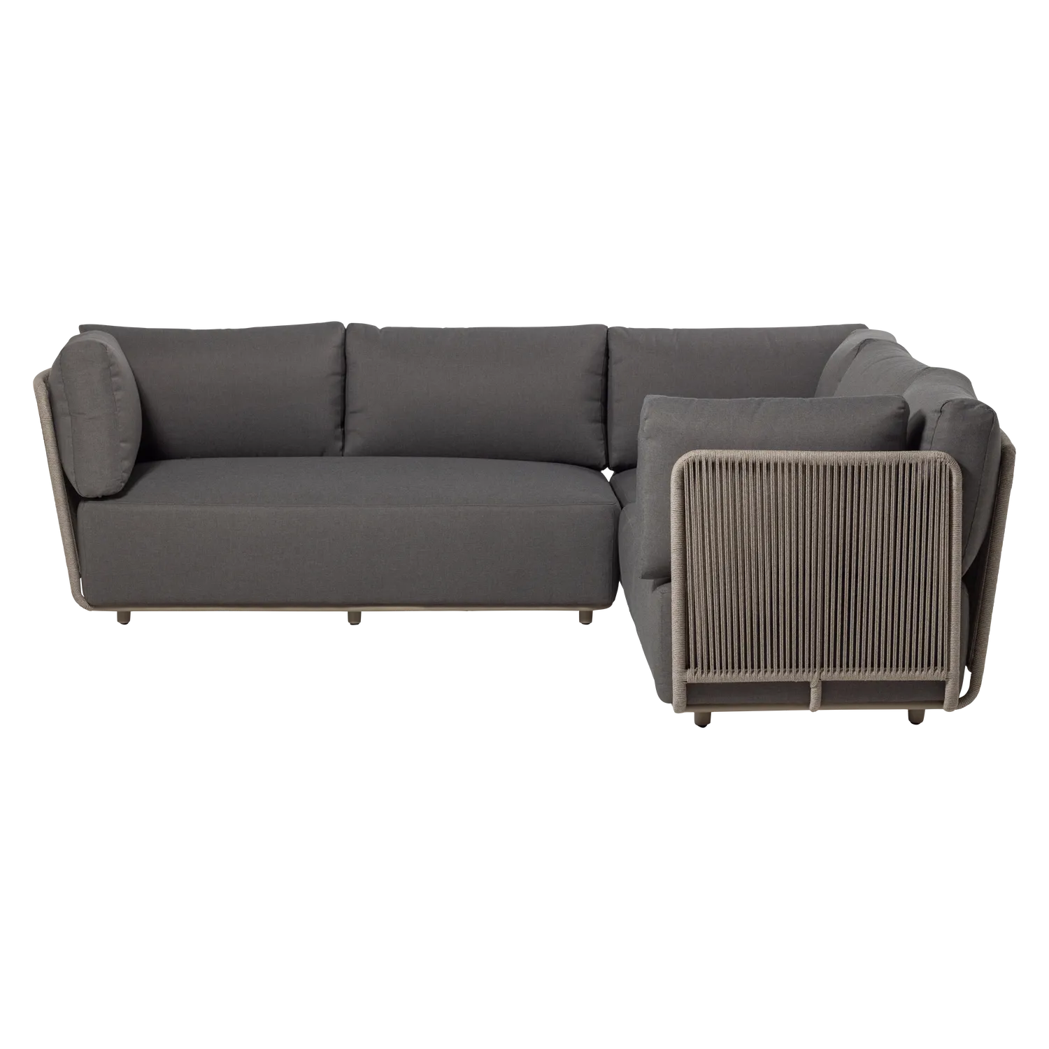 Woood Sora Tuin Loungeset Metaal/Touw Bruin - KwaliteitWonen.nl
