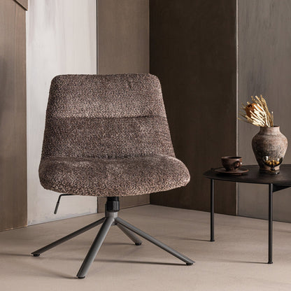 Woood Soren Verstelbare Draaifauteuil Wollig Bruin - KwaliteitWonen.nl