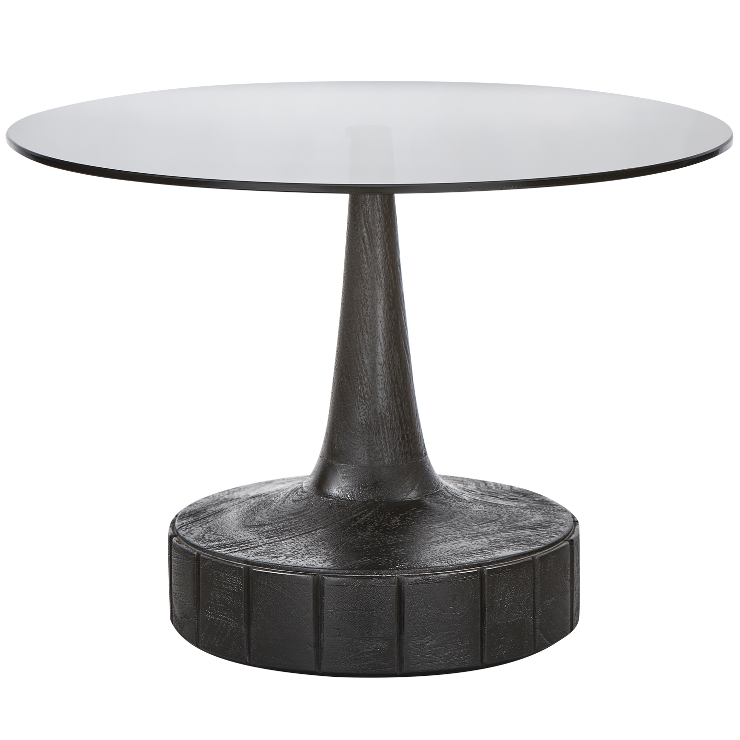 Woood Soya Bijzettafel Mangohout Glas Zwart - KwaliteitWonen.nl