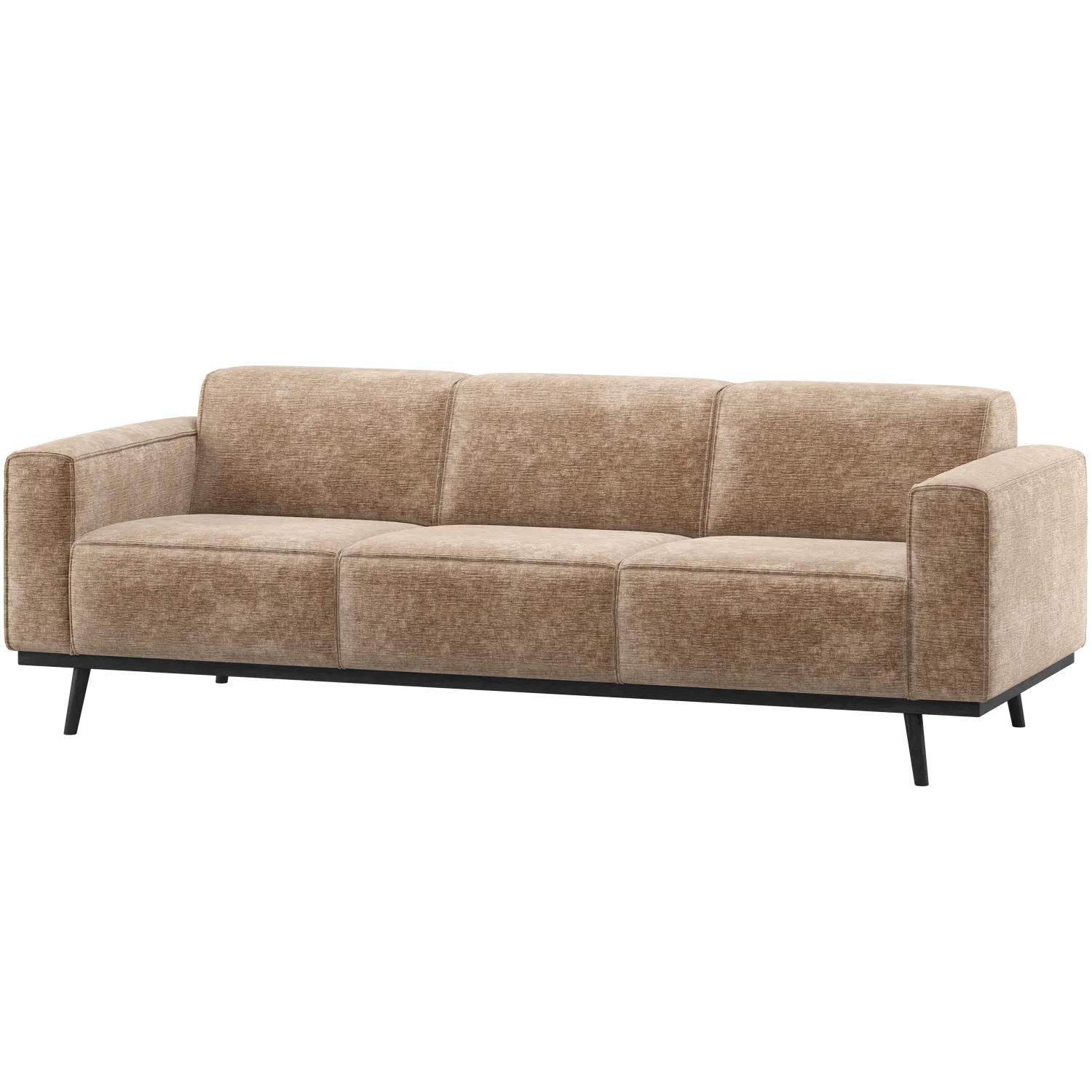 Woood Statement 3 Zits Bank 230 Cm Chenille Velvet Taupe - KwaliteitWonen.nl