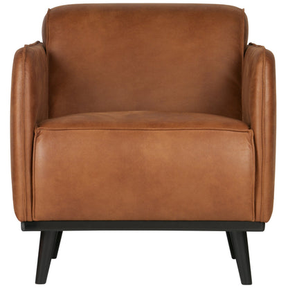 Woood Statement Fauteuil Met Arm Ecoleer Cognac - KwaliteitWonen.nl