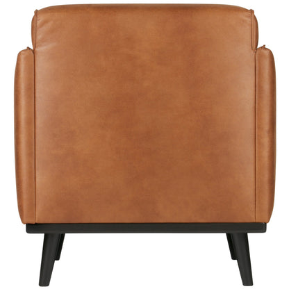 Woood Statement Fauteuil Met Arm Ecoleer Cognac - KwaliteitWonen.nl