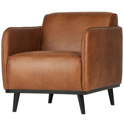 Woood Statement Fauteuil Met Arm Ecoleer Cognac - KwaliteitWonen.nl