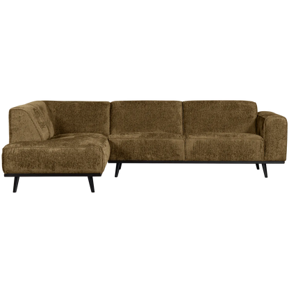 Woood Statement Hoekbank Links Structure Velvet Brass - KwaliteitWonen.nl