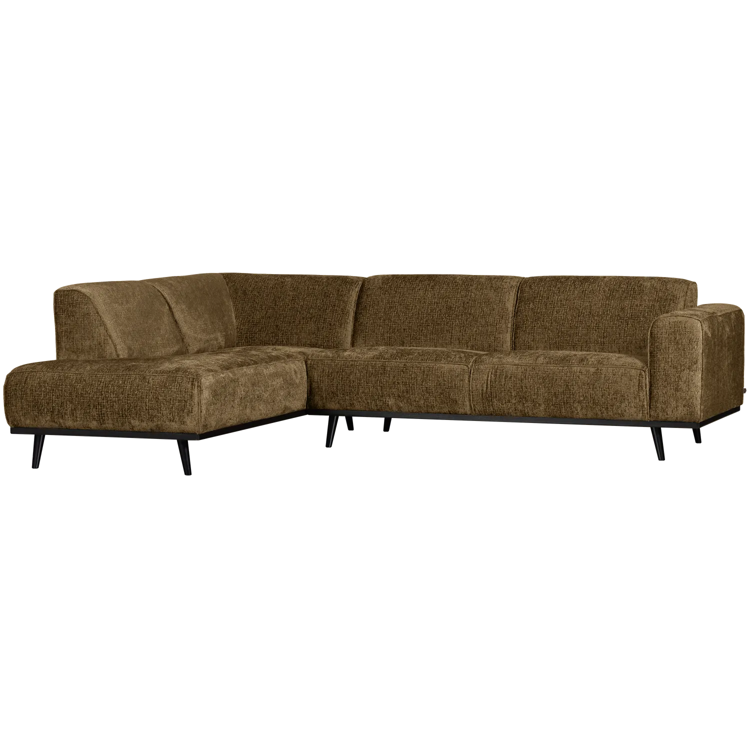 Woood Statement Hoekbank Links Structure Velvet Brass - KwaliteitWonen.nl