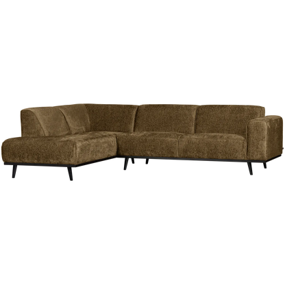 Woood Statement Hoekbank Links Structure Velvet Brass - KwaliteitWonen.nl