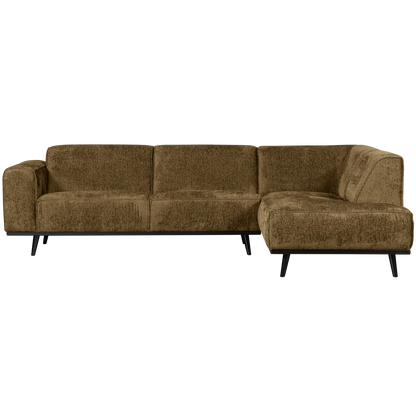 Woood Statement Hoekbank Rechts Structure Velvet Brass - KwaliteitWonen.nl