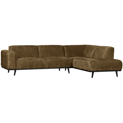 Woood Statement Hoekbank Rechts Structure Velvet Brass - KwaliteitWonen.nl
