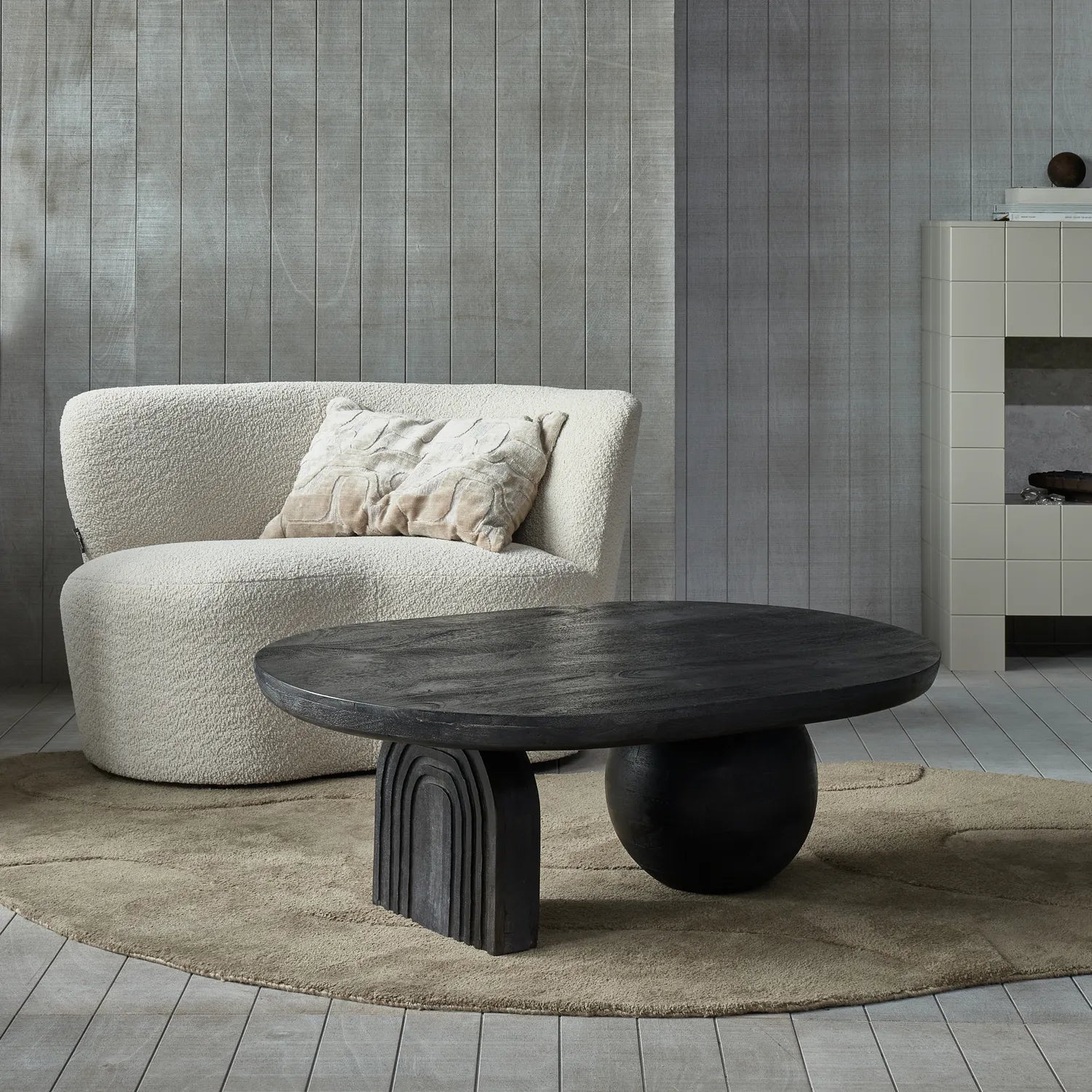 Woood Steppe Salontafel Mangohout Zwart - KwaliteitWonen.nl