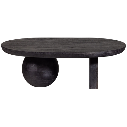 Woood Steppe Salontafel Mangohout Zwart - KwaliteitWonen.nl