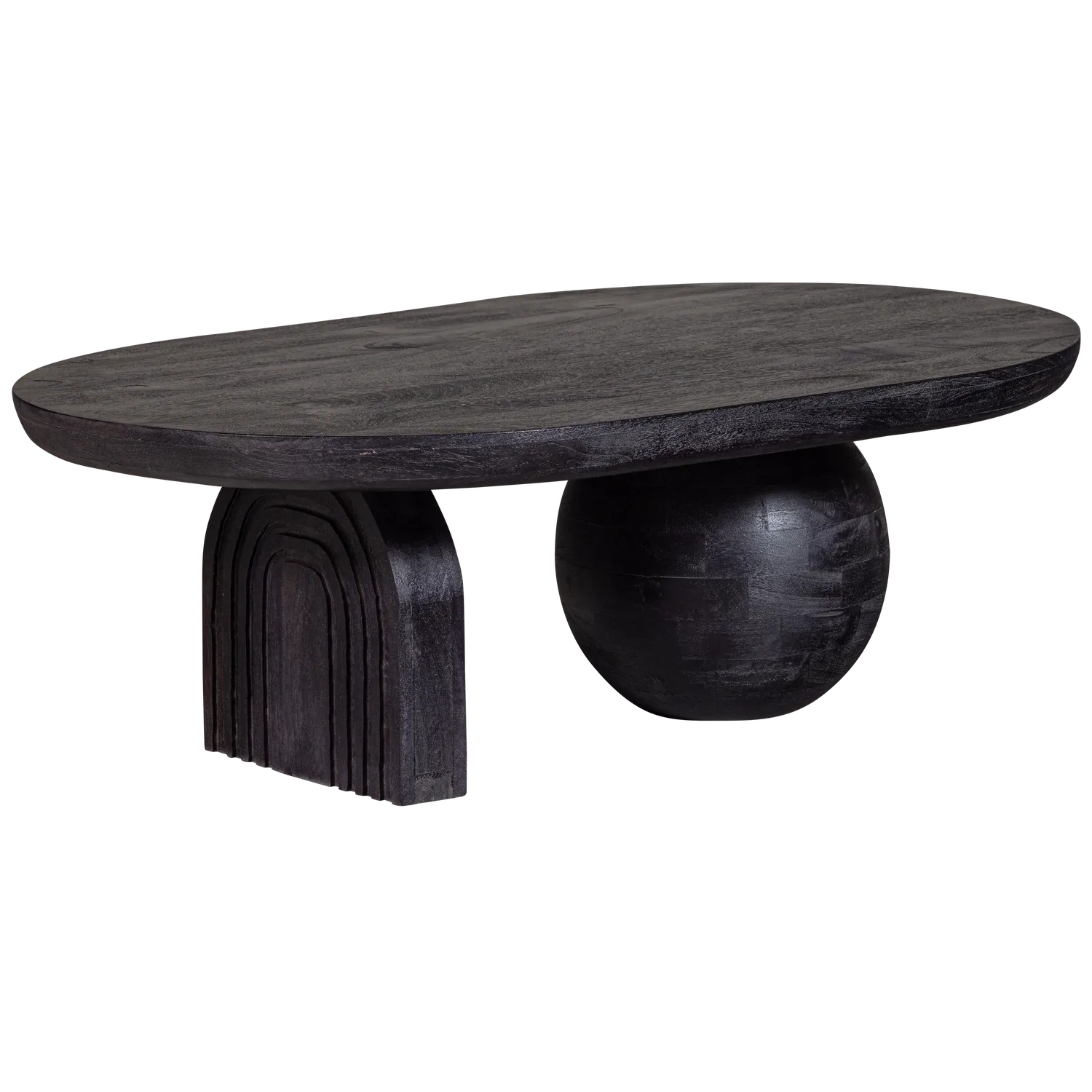 Woood Steppe Salontafel Mangohout Zwart - KwaliteitWonen.nl